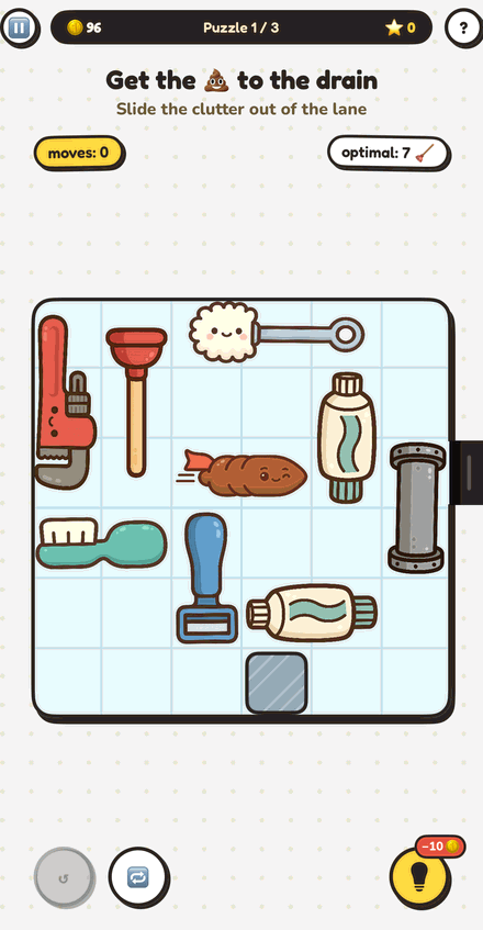 Plumber's Rush — slide the clog to the drain